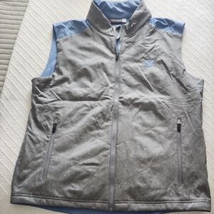 Men's Quilted Gray and Blue Vest